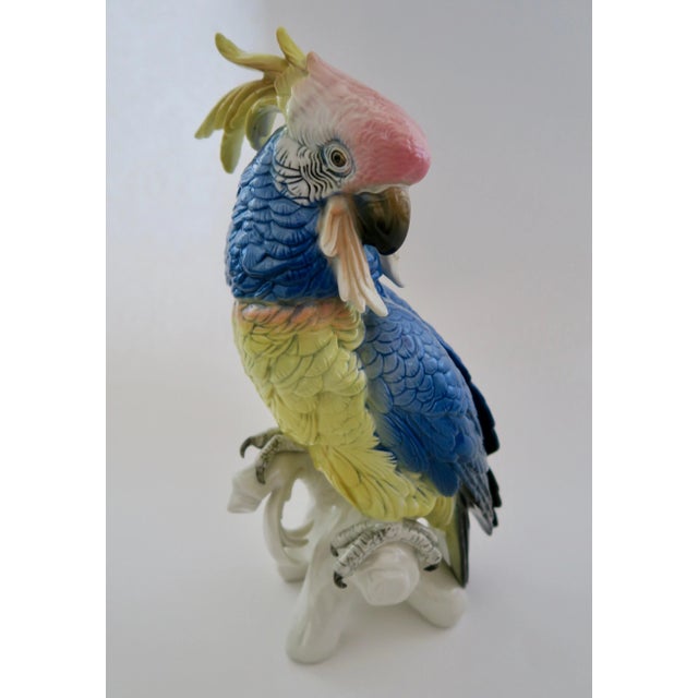 Large Porcelain Cockatoo Parrot by Karl Ens, 1930s For Sale - Image 11 of 11