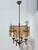 Gold French 4-Light Chandelier in Brass and Curved Honeyed Glass, 1960 For Sale - Image 8 of 8