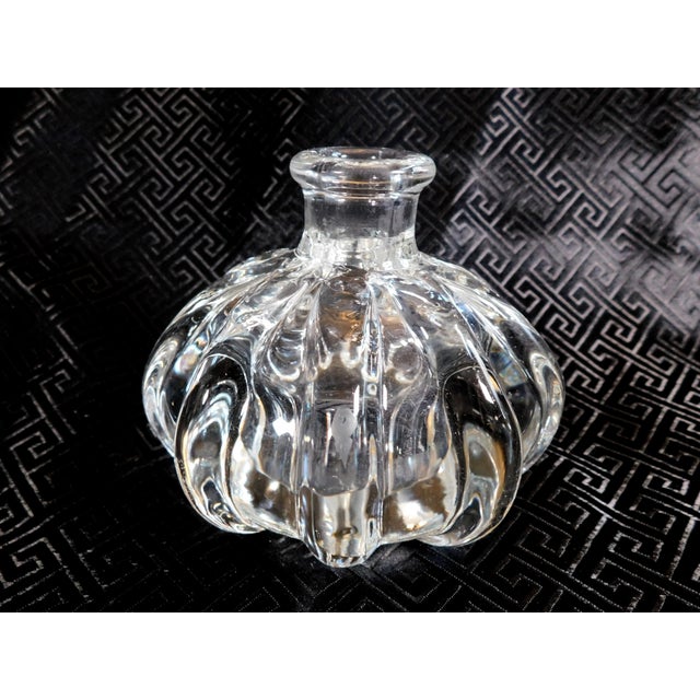 Contemporary 1970s Crystal Perfume Bottle With Cut Glass Stopper For Sale - Image 3 of 5