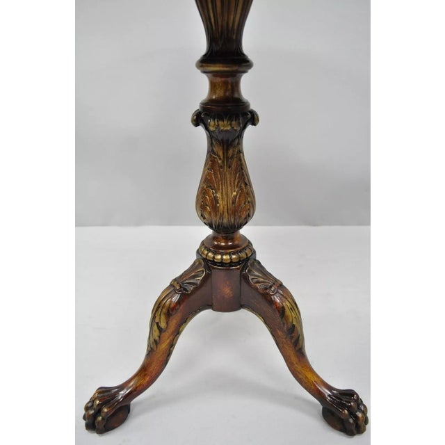 Vintage Chippendale Style Mahogany Pie Crust Ball and Claw Tilt Top Tea Table For Sale - Image 9 of 12