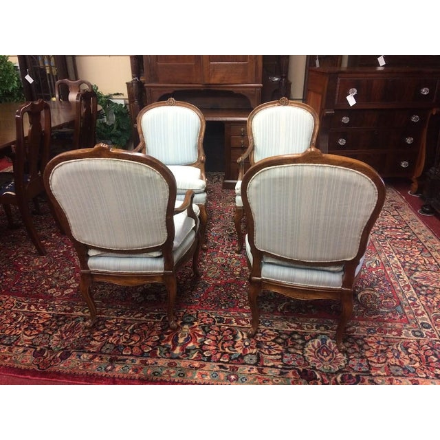 Wood French Country Chairs, Bernhardt Chairs, Country French Chairs, Set of Four For Sale - Image 7 of 11