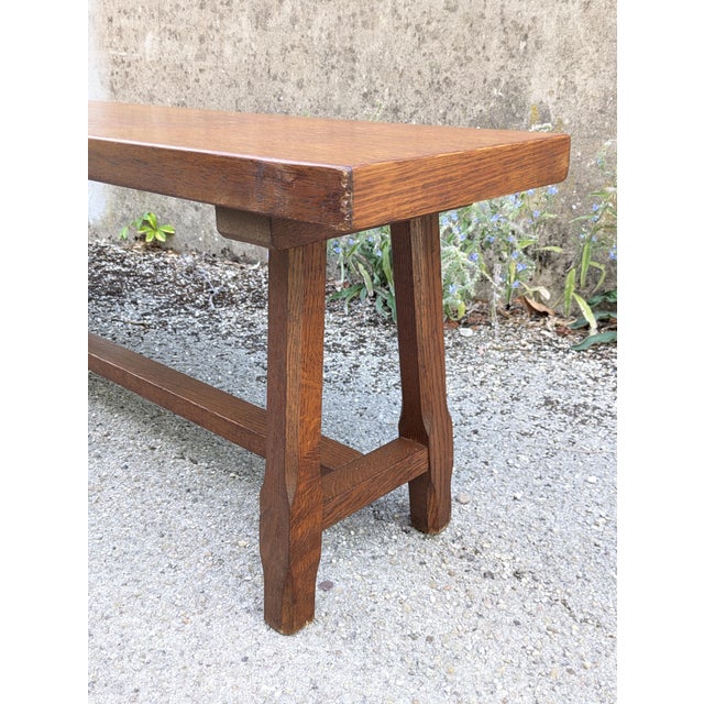 Rustic Oak Bench, France, 1970 For Sale - Image 6 of 14