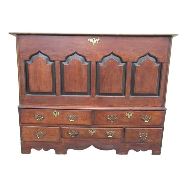 Antique English Oak Mule Chest For Sale