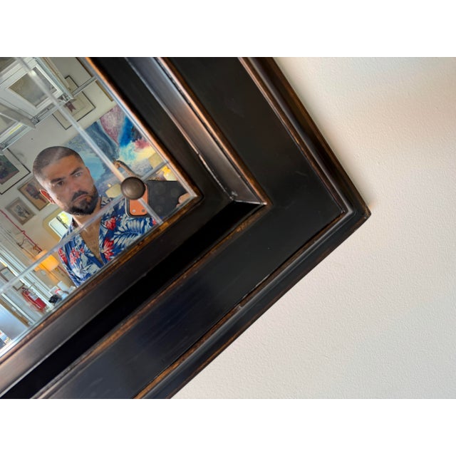 Mid-Century Modern Baker for Milling Road Ebonized Wood Framed Wall Mirror For Sale - Image 3 of 12