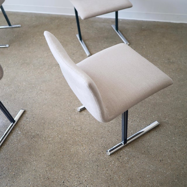 Mid-Century Modern Saporiti Italia Chairs in Alpaca, Set of Four For Sale - Image 3 of 8
