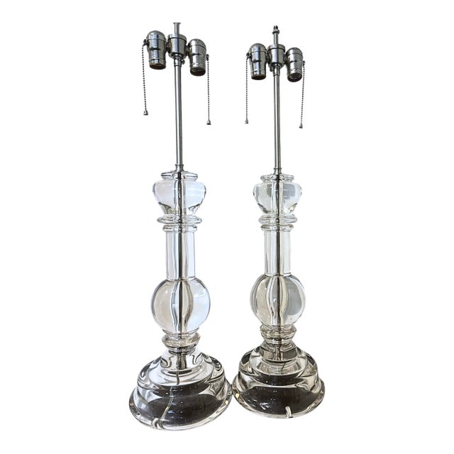 1950s Mid Century Archimede Seguso Murano Glass Lamps - a Pair For Sale