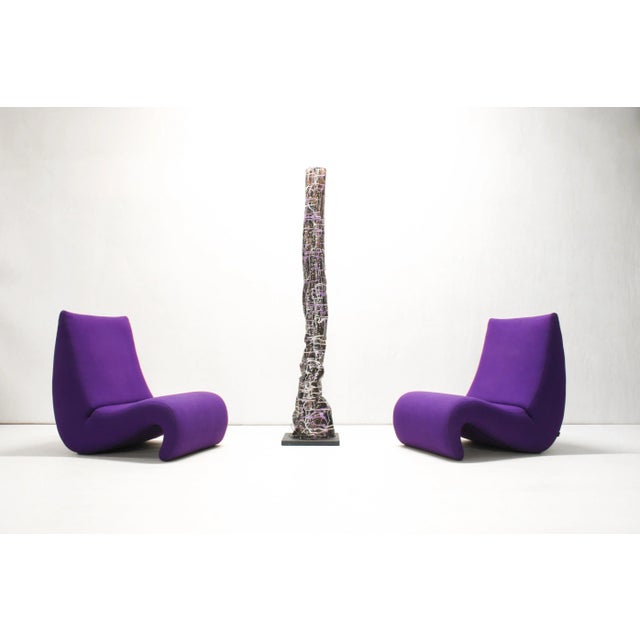 This one-of-a-kind tube floor lamp was created in the 1980s. It features a fiberglass crumpled tube with an applied resin...