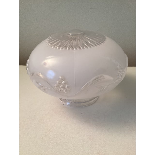 Mid-Century Modern Vintage Frosted and Clear Glass Ceiling Shade For Sale - Image 3 of 9