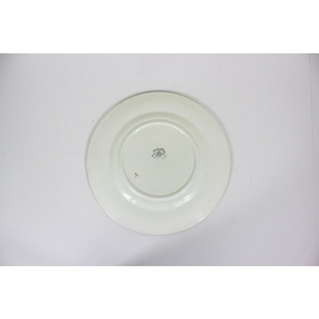 Rose Maling Ware Majolica Peony Rose Butterfly Charger Plate 11". 6507 For Sale - Image 8 of 9