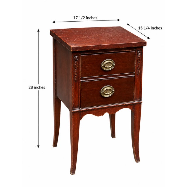 Traditional Vintage Wooden Nightstands – Matching Pair For Sale - Image 3 of 6