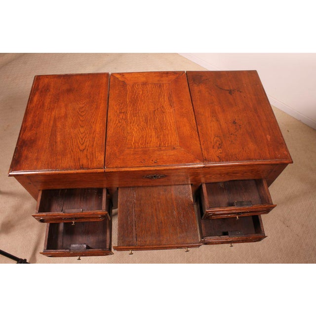 Wood Small Antique Oak Chest of Drawers For Sale - Image 7 of 10