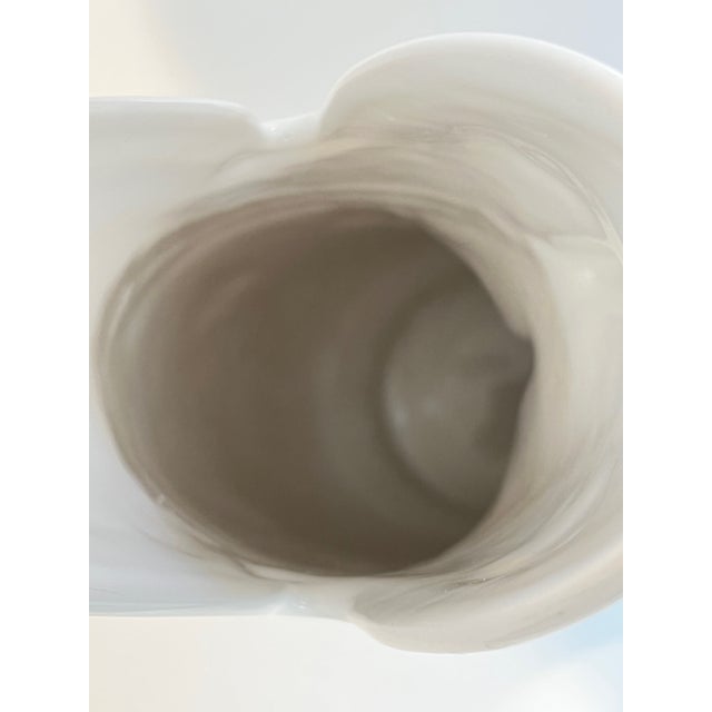 Ceramic Shreve & Co. Gurgling Koi White Ceramic Pitcher For Sale - Image 7 of 11