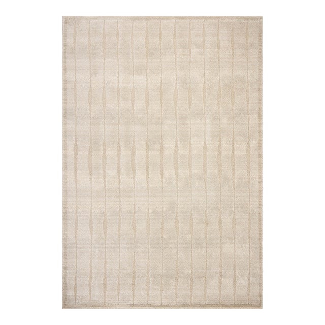 Chris Loves Julia x Loloi Calvin Ivory / Oatmeal 18" x 18" Sample Rug For Sale