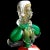 Mid-Century Modern Murano Vintage Red Green Gold Flecks Italian Art Glass Mid-Century Traditional Dress Woman Sculpture For Sale - Image 3 of 6
