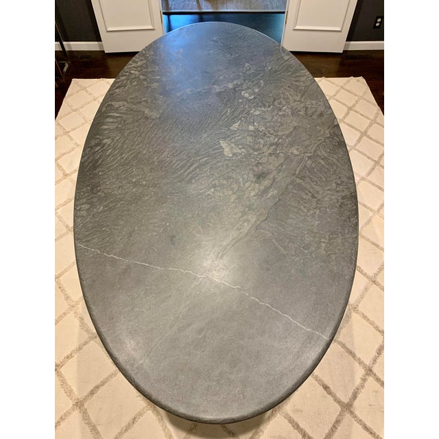 Vintage MidCentury Modern Oval Soapstone Top Dining Table Chairish