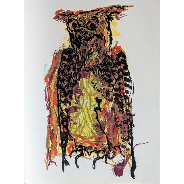 Jean-Paul Riopelle, The Owl, Original Lithograph, 1970, Framed For Sale - Image 3 of 3