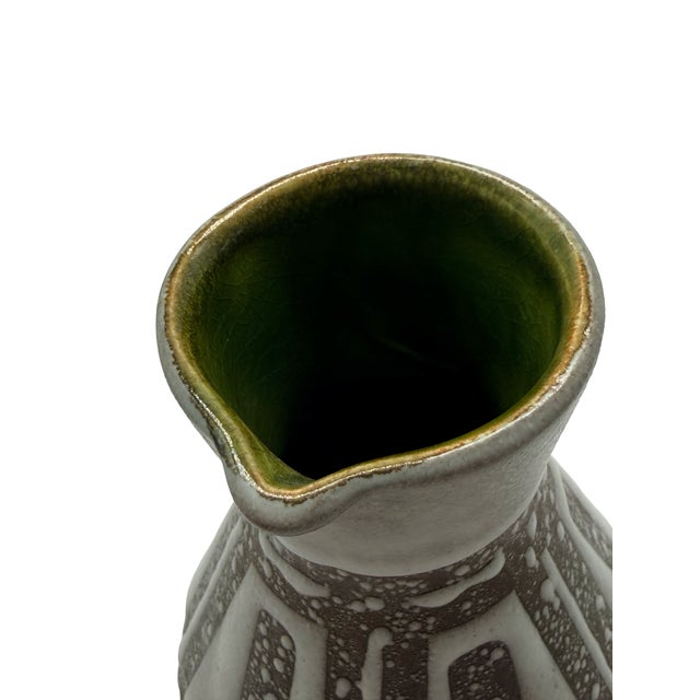 1960s Jasba Keramik West Germany Pottery Pitcher Fat Lava For Sale - Image 4 of 7