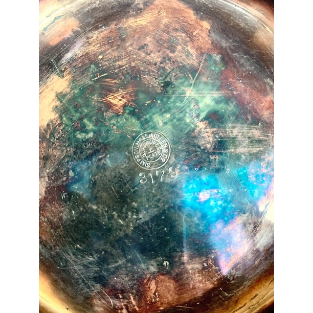 Late 19th Century Antique Simpson, Hall, Miller & Co. Repoussé Quadruple Silver Plate Oval Footed Bowl With Botanical Design, Circa 1880 For Sale - Image 5 of 12