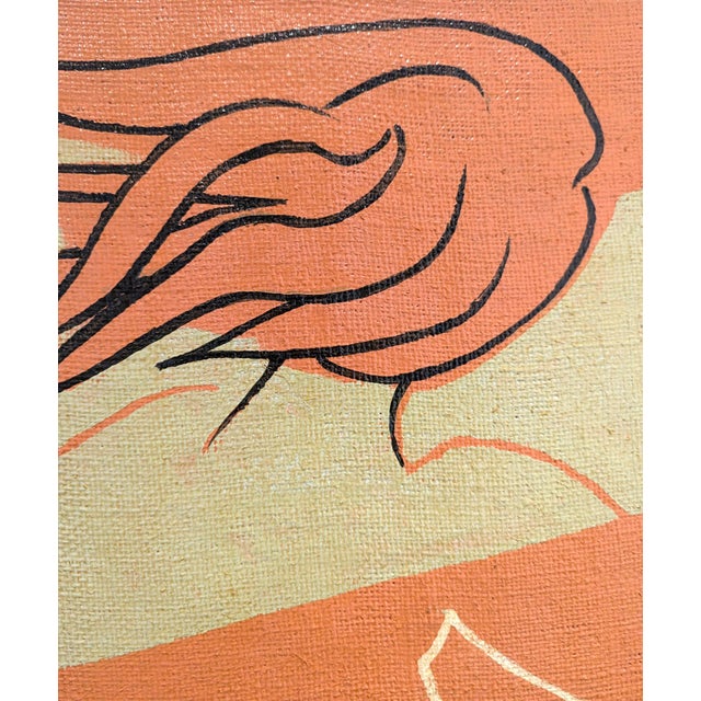 Mid-Century Modern Mid Century Style Pop Art Figurative Painting by Artist Jacques Lamy For Sale - Image 3 of 5