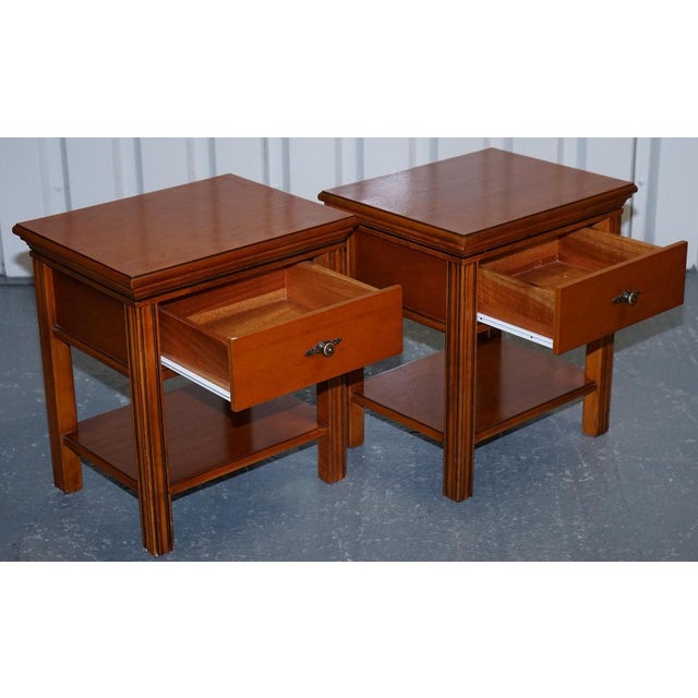 Vintage French Style Hardwood Nightstands, Set of 2 For Sale - Image 3 of 15