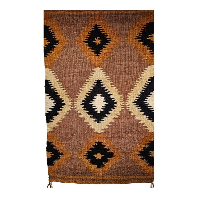 Vintage Navajo Rug, Eye Dazzler Pattern, Native American Art, 3x5 For Sale