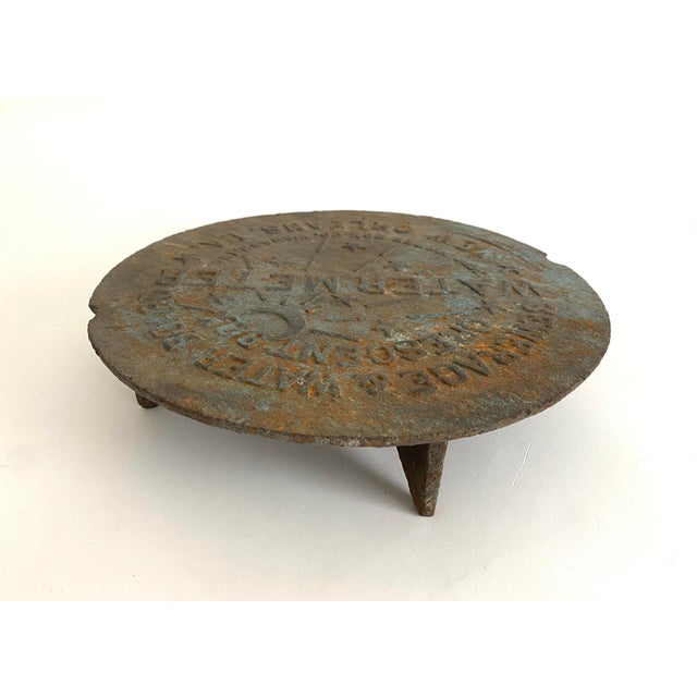 Metal 1920s Salvaged Nola Water Meter Cover For Sale - Image 7 of 8
