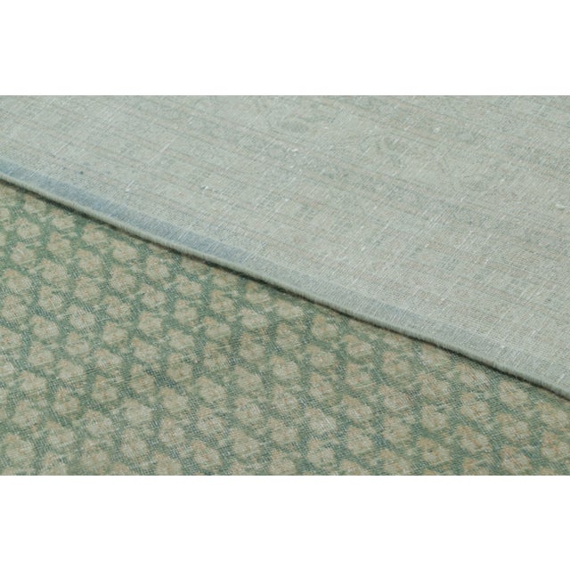 Textile Antique Distressed Saraband Rug With Paisley Pattern in Green Hues - Rug & Kilim For Sale - Image 7 of 7