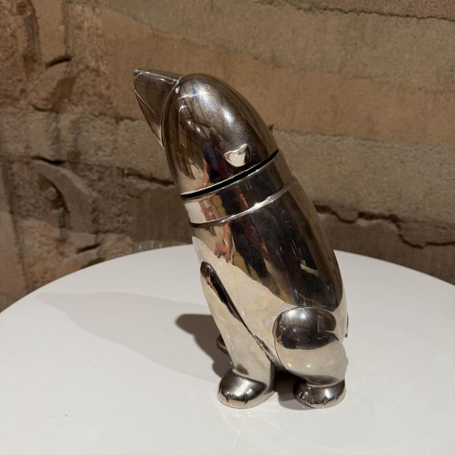 1970s Mid Century Modern Polar Bear Cocktail Shaker Art Deco Style For Sale - Image 5 of 13