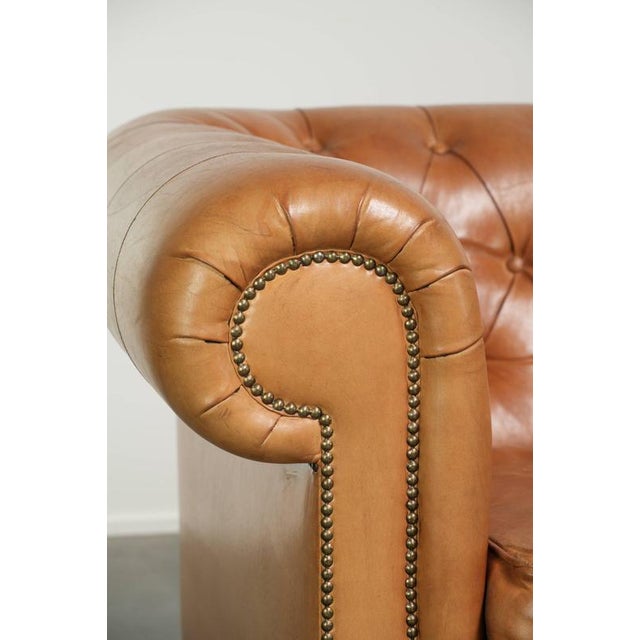 2.5-Seater Chesterfield Sofa in Sheepskin Leather For Sale - Image 11 of 14