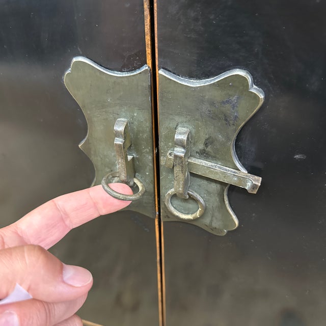 Asian Mini Black Lacquer Chest For Sale In San Francisco - Image 6 of 11