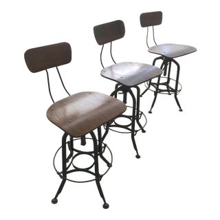 Vintage Restoration Hardware Toledo Bar Chairs - Set of 3 For Sale