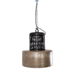 Large Holophane Industrial Pendant Lamp with Grill Top, 1970s For Sale