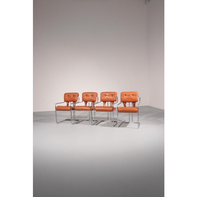 Italian Tucroma Chairs by Guido Faleschini for i4 Mariani, 1970s, Set of 4 For Sale - Image 6 of 14