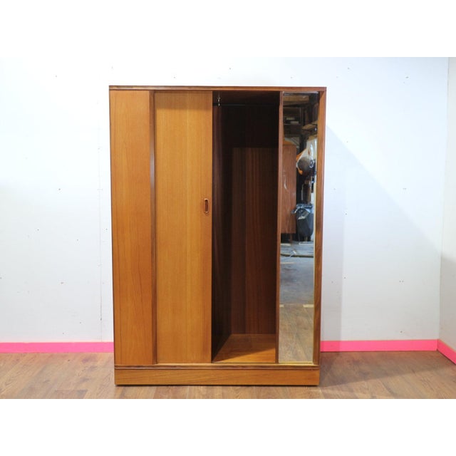 Wood 1960s Mid Century Modern Vintage Teak Armoire Wardrobe in the Style of Austisuite For Sale - Image 7 of 7