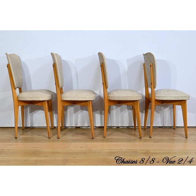 Vintage Beech and Faux Leather Chairs, 1960, Set of 8 For Sale - Image 18 of 18