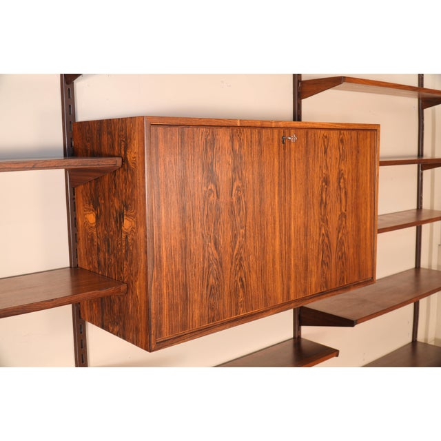 Mid-Century Modern 1960s Rosewood 4-Bay Fm Reolsystem Wall Unit by Kai Kristiansen for Feldballes Mobelfabrik For Sale - Image 3 of 14