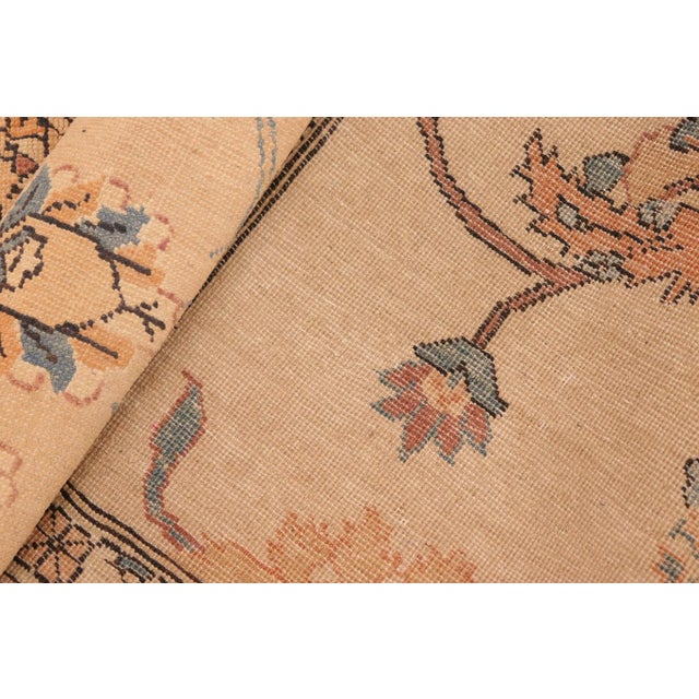 Beige 1980s 1980s Boho Chic Beige/Blue Wool Rug - 8'0" X 10'2" For Sale - Image 8 of 9