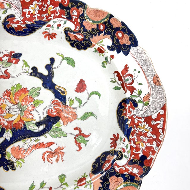 Antique Mason's Patent Ironstone "Tree Peony" Serving Platter, Circa 1820s For Sale In San Antonio - Image 6 of 15