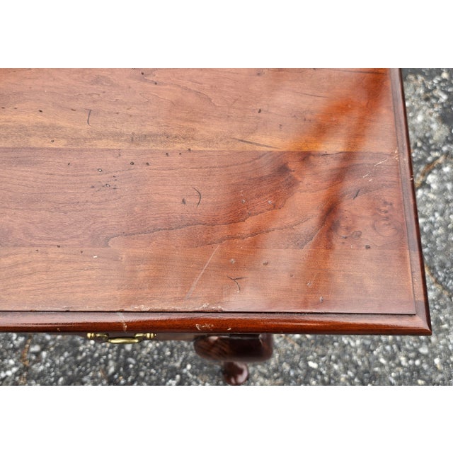 Madison Square Adams County Collections Queen Anne Style Cherry Lowboy Table For Sale - Image 10 of 11