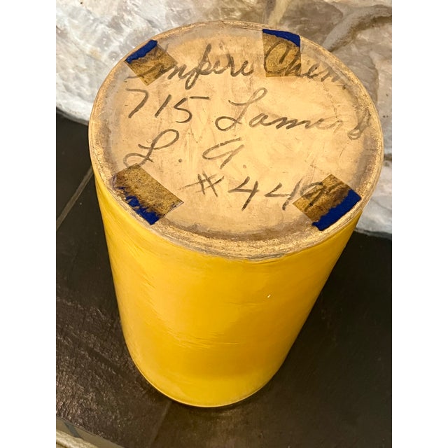 Mid 20th Century Vintage Yellow Glazed Ceramic Umbrella Stand / Planter For Sale - Image 4 of 4