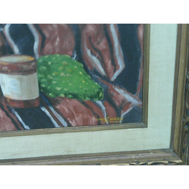 Vintage Mid‑Century Modern Still Life With Earthenware and Gourds For Sale - Image 4 of 8