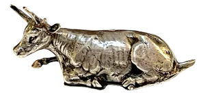 19th Century English Sterling Steer Snuff Box, London 1862