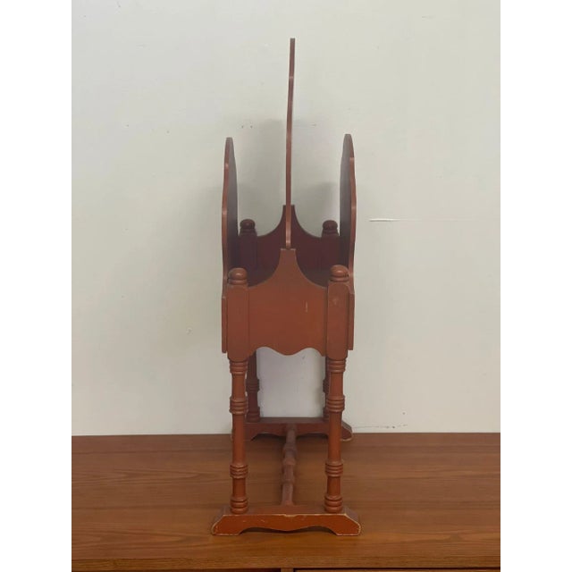 Orange Vintage Orange Colored Magazine Rack For Sale - Image 8 of 10