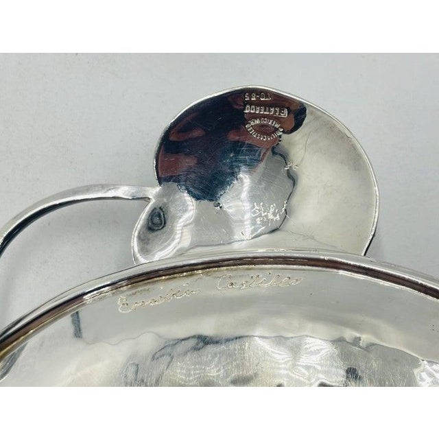 1980s Emilia Castillo Silver Plated & Malachite Tea Service Set, Mexican Modernism - Set of 4 For Sale - Image 16 of 18