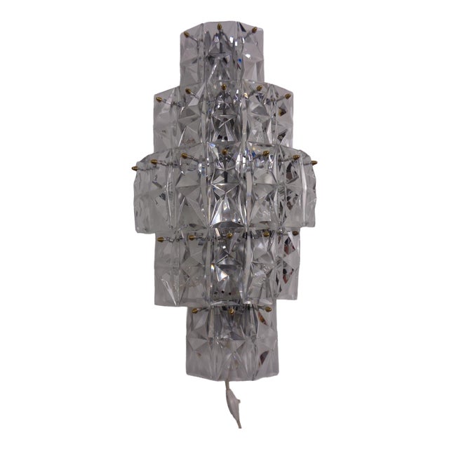 Large Crystal Glass Flush Mount from Kinkeldey, Germany, 1970s For Sale