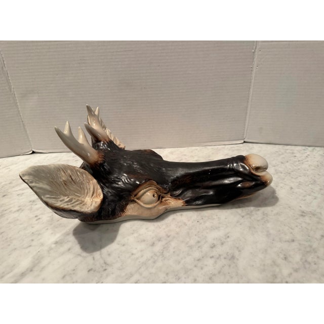 Fabulous Mancioli Porcelain Stag’s Head Tureen For Sale In New York - Image 6 of 8