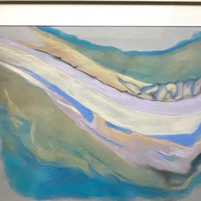 Vintage 1980s Signed Original Abstract Pastel on Paper Painting For Sale - Image 11 of 14