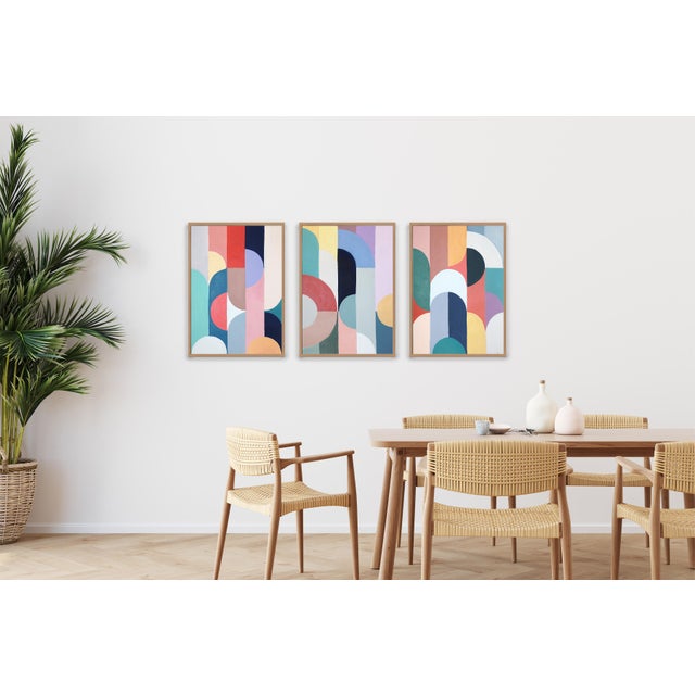 Subtle Sway by Natalia Roman is a contemporary geometric painting that evokes shifting atmospheres through a refined...