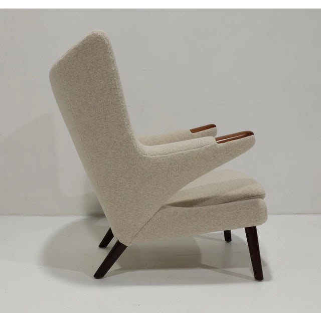 Mid-Century Modern Mid-20th Century Pair of AP19 Chairs Attributed to Hans J. Wegner in Holly Hunt Alpaca Upholstery For Sale - Image 3 of 9