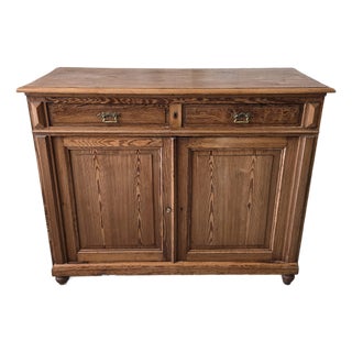 19th Century European Provincial Pine Farmhouse Sideboard Cabinet For Sale